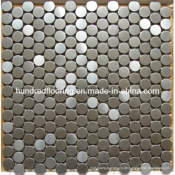 Runde Silber Edelstahl Metall Mosaik (SM235)